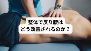 整体では、反り腰の原因となる骨盤の前傾や筋肉のアンバランスに対して、以下のようなアプローチを行います: