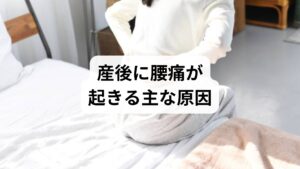 産後腰痛は単一の原因ではなく、ホルモン変化による靭帯の緩み・骨盤の不安定化・筋力低下(特に体幹と骨盤底筋)・授乳や抱っこによる前傾姿勢の継続などが複合して起こります。臨床では、出産直後よりも育児負担が増す数週間〜数か月後に症状が顕在化するケースが多く見られます。