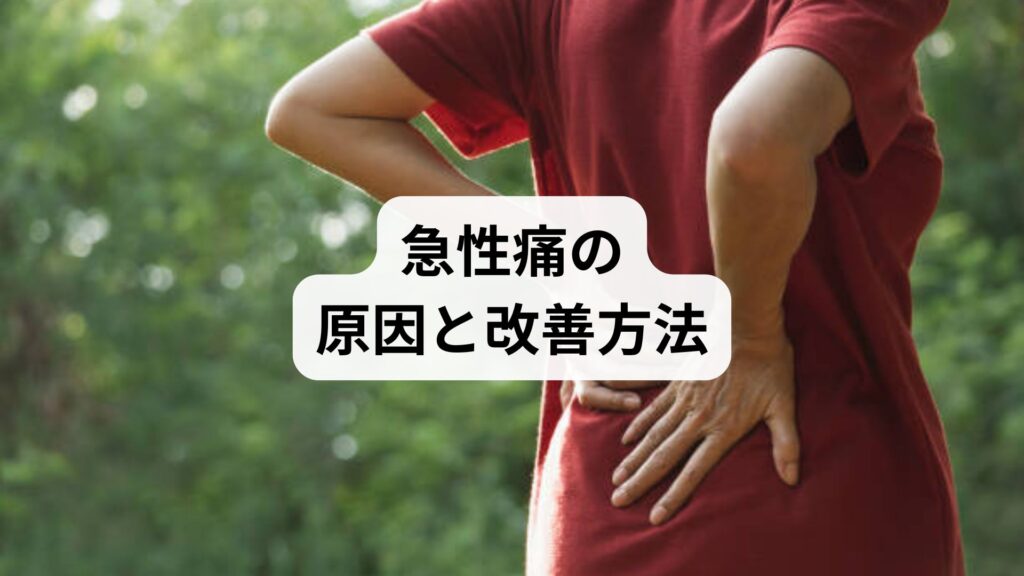 急性痛の原因と改善方法｜生活習慣・セルフケア・鍼灸整体による根本ケア