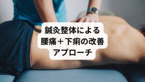 鍼灸整体は、腰痛と下痢の両方に対して、以下のような多角的なアプローチが可能です:
🔹鍼灸の効果
腹部のツボ(中脘・天枢・大巨)で腸の働きを調整
腰部のツボ(腎兪・腰眼・志室)で筋肉の緊張を緩和
自律神経のバランスを整え、ストレス性の症状にも対応
🔹整体の効果
骨盤・腰椎の歪みを調整し、腹圧のバランスを回復
腹部と腰部の筋膜を同時にリリース
姿勢改善により、内臓の圧迫を軽減